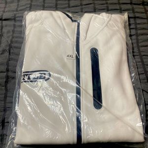 White zip up Battle hoodie